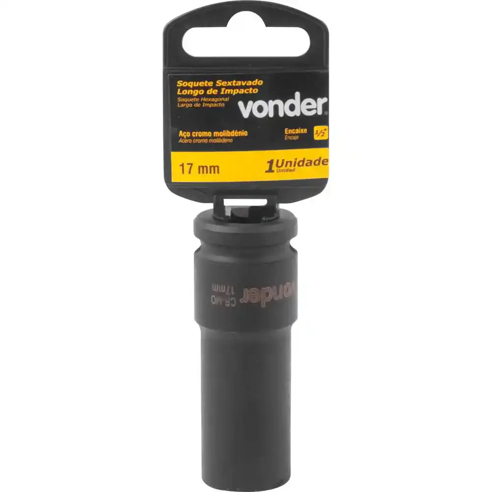 Soquete sextavado longo de impacto 17MM 1/2POL Vonder — fotografia 2