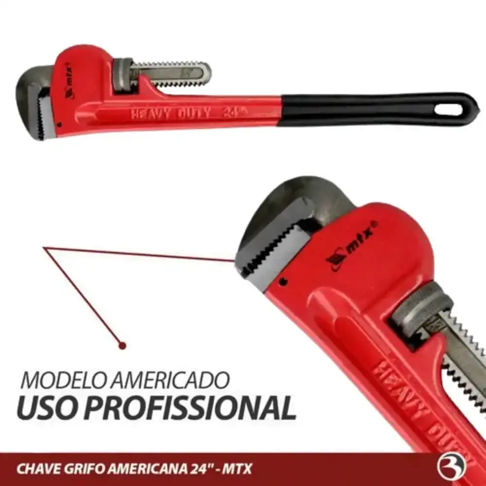 Chave grifo 24 POL heavy duty industrial MTX — fotografia 5
