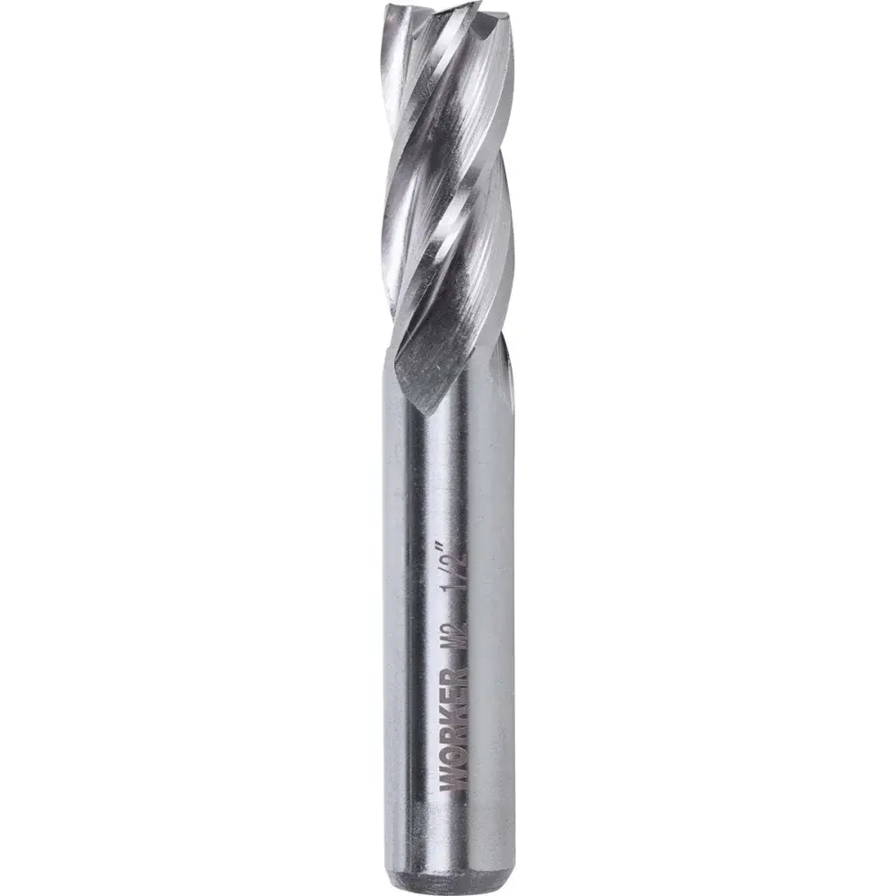 Fresa de topo reto aço rápido 1/2” haste 1/2” Worker — fotografia de referência