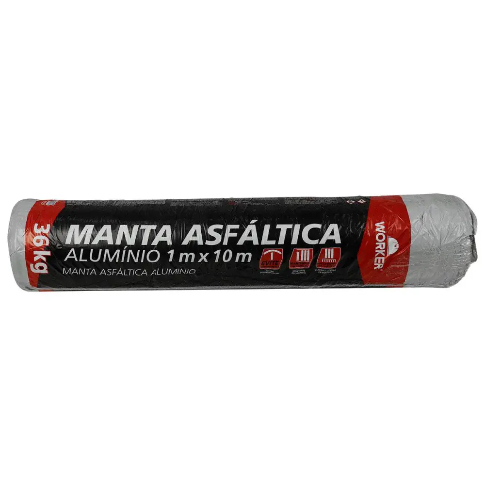 Manta asfáltica aluminizada 3MM 1MX10M Worker — fotografia 3