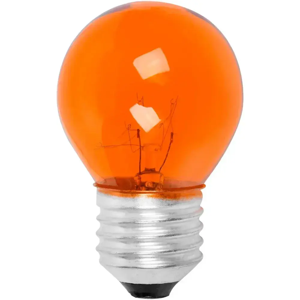 Lâmpada bolinha 15W E27 laranja incandescente Liege 220V — fotografia 5