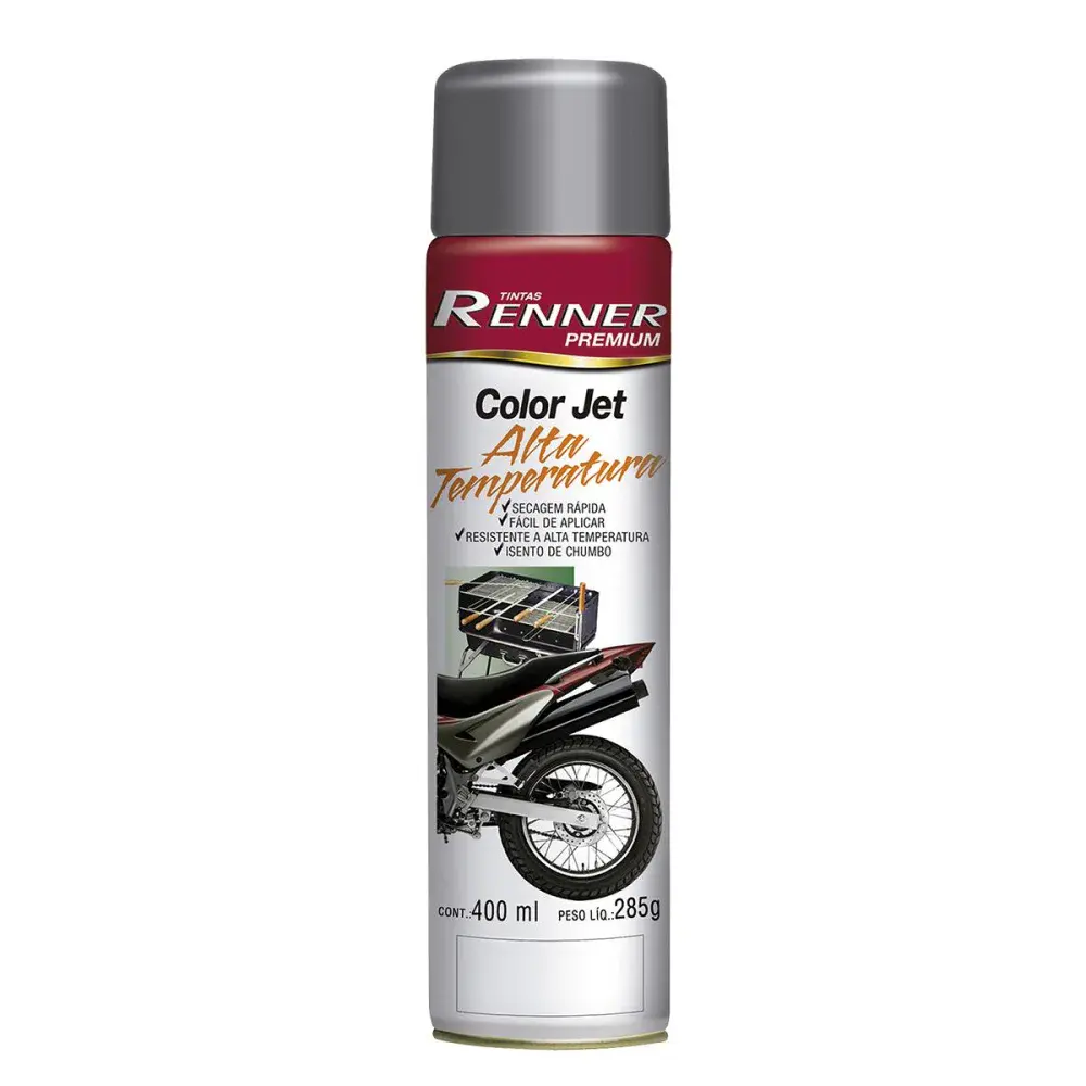 Tinta spray Renner alta temperatura alumínio