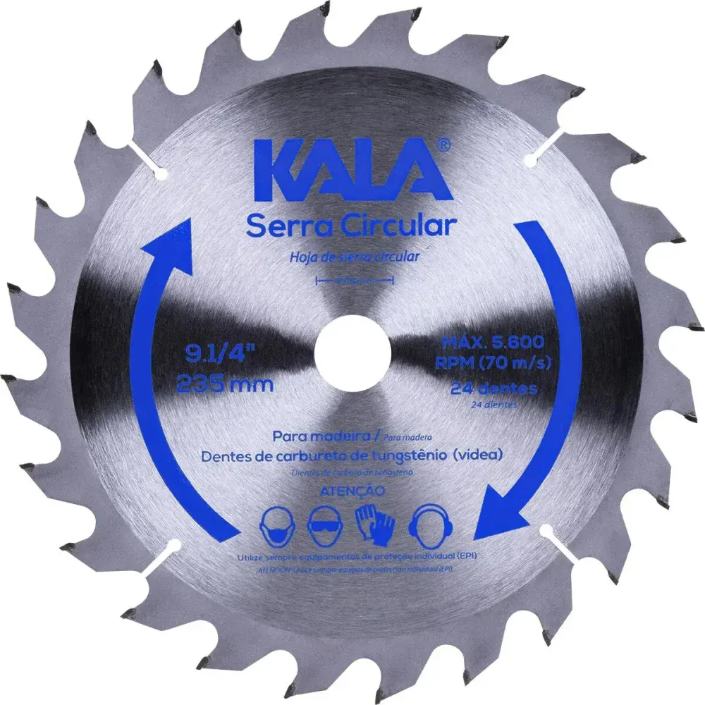 Disco serra circular 9.1/4 para madeira 24 dentes 5600RPM Kala — fotografia 4