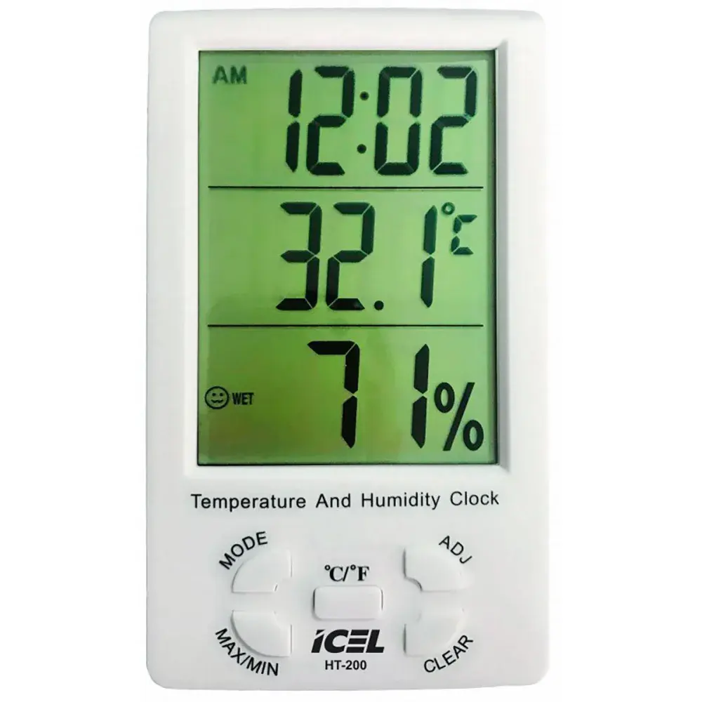 Termo higrômetro digital HT-200 1,5V 10%-99% Icel — fotografia de referência