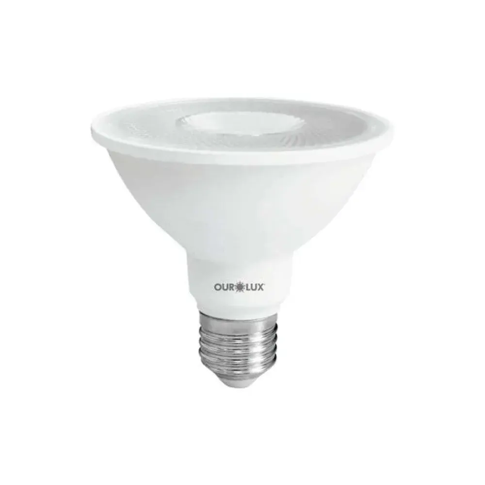 Lâmpada led PAR30 dimerizável 9,8W 2700K Ourolux — fotografia de referência