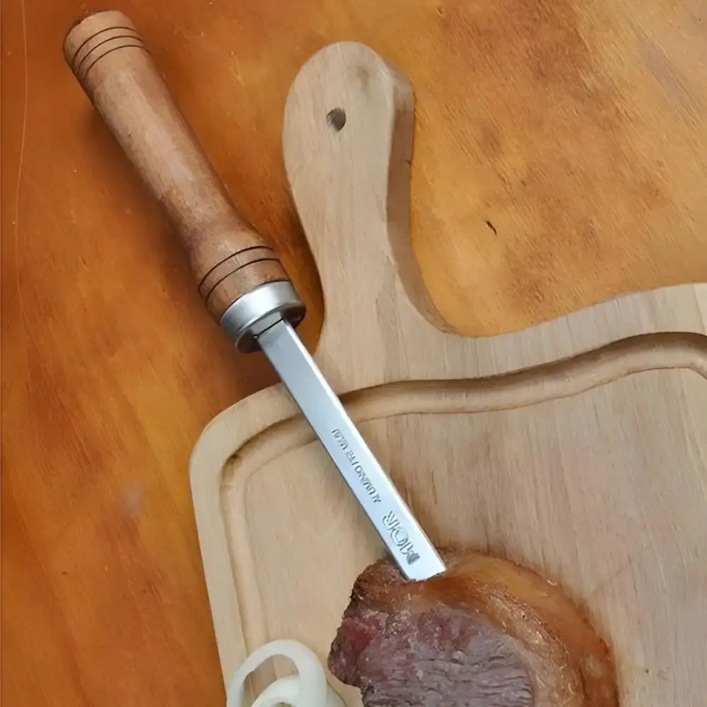 Espeto de alumínio simples 1 metros para churrasco Mor — fotografia 4