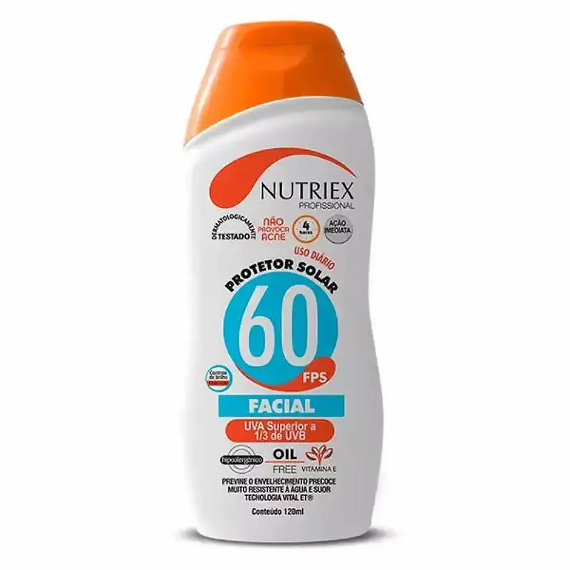 Protetor solar facial FPS 60 120 ML bisnaga com 2 peças Nutriex — fotografia 2