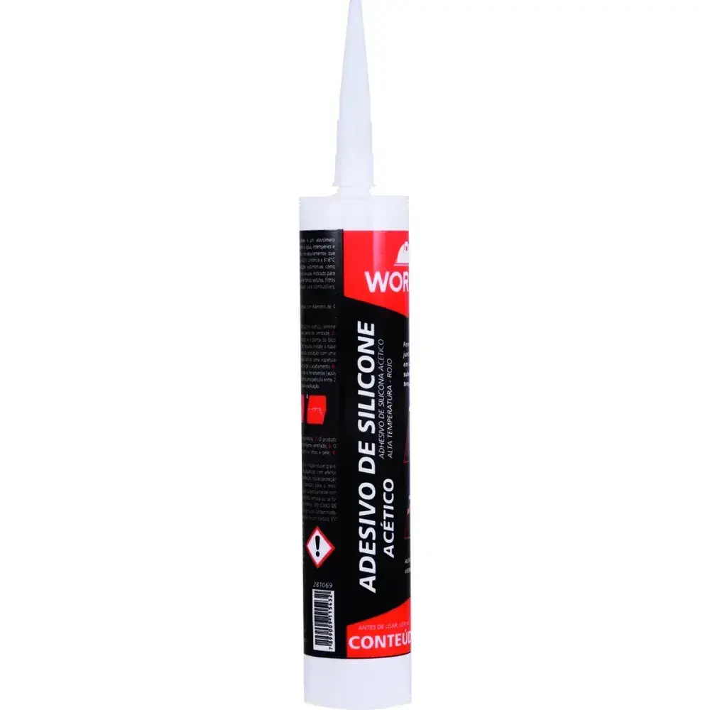 Silicone acético alta temperatura 260G vermelho Worker — fotografia 8