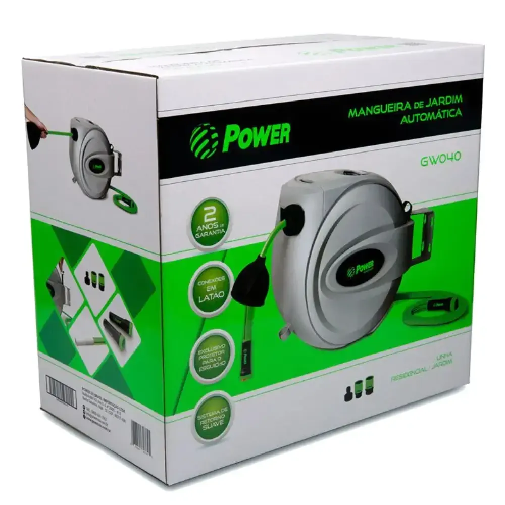 Enrolador com mangueira auto retrátil 40 metros 350PSI GW040 power — fotografia 5