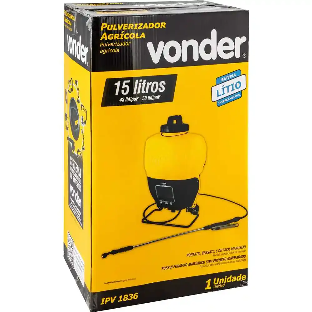 Pulverizador Agrícola a Bateria 18 V 15 litros IPV-1836 VONDER — fotografia 3
