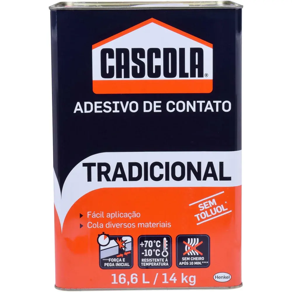Adesivo de contato tradicional sem toluol 14KG cascola Henkel