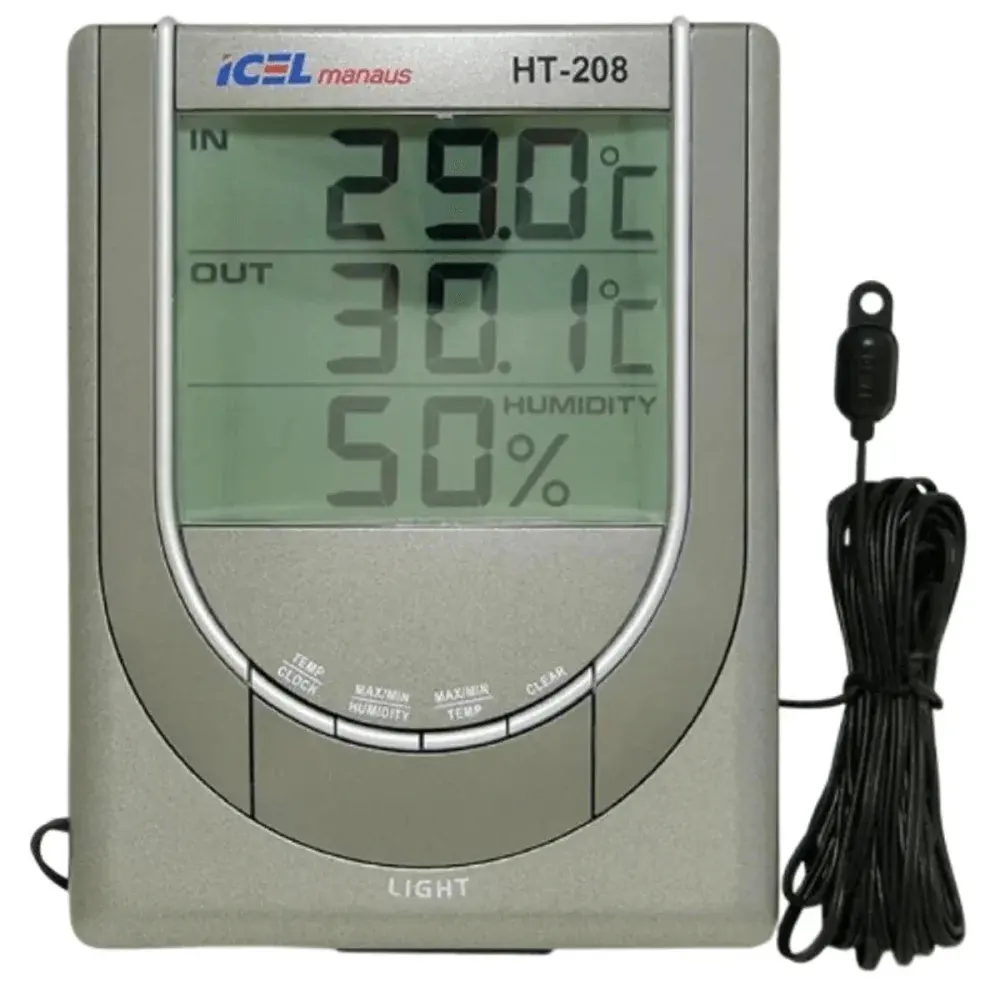 Termo-higrômetro digital HT-208 fora-d Icel — fotografia de referência