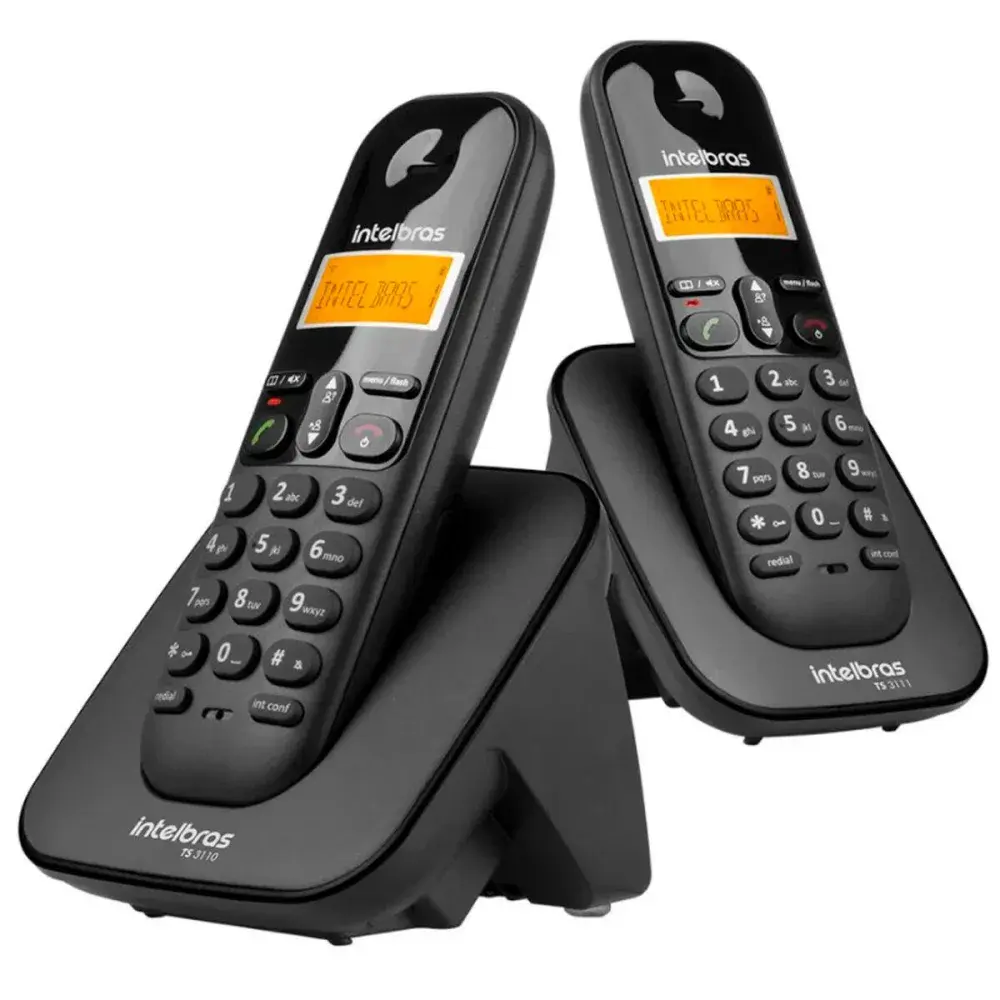 Telefone sem fio id Intelbras ramal TS3112 preto