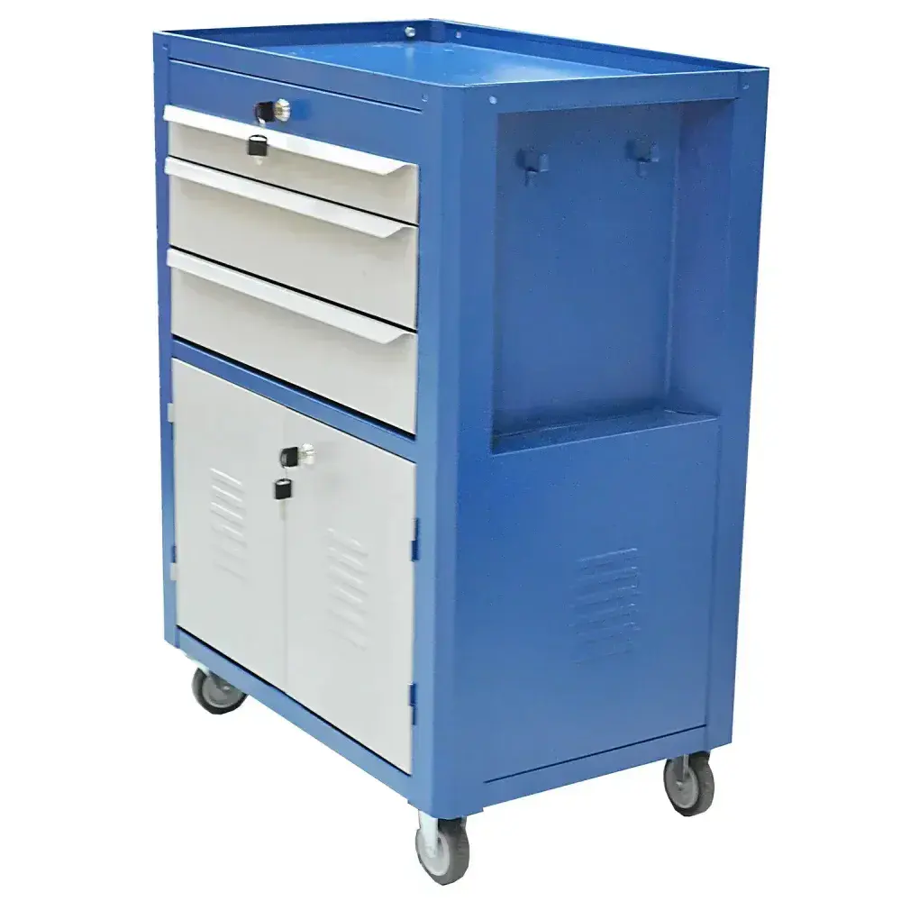 Carro para ferramentas C063 gavetas e 2 portas azul Fercar — fotografia 7