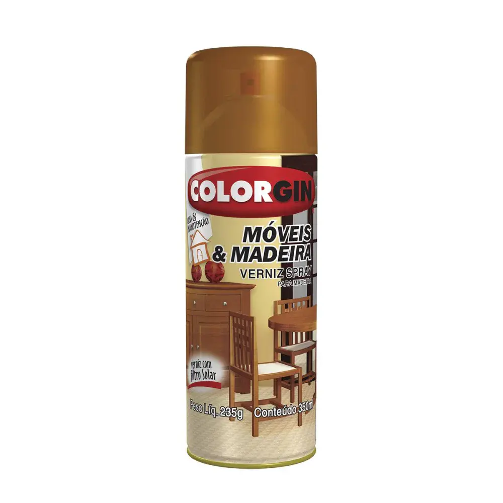 Verniz spray madeira natural brilhante Colorgin