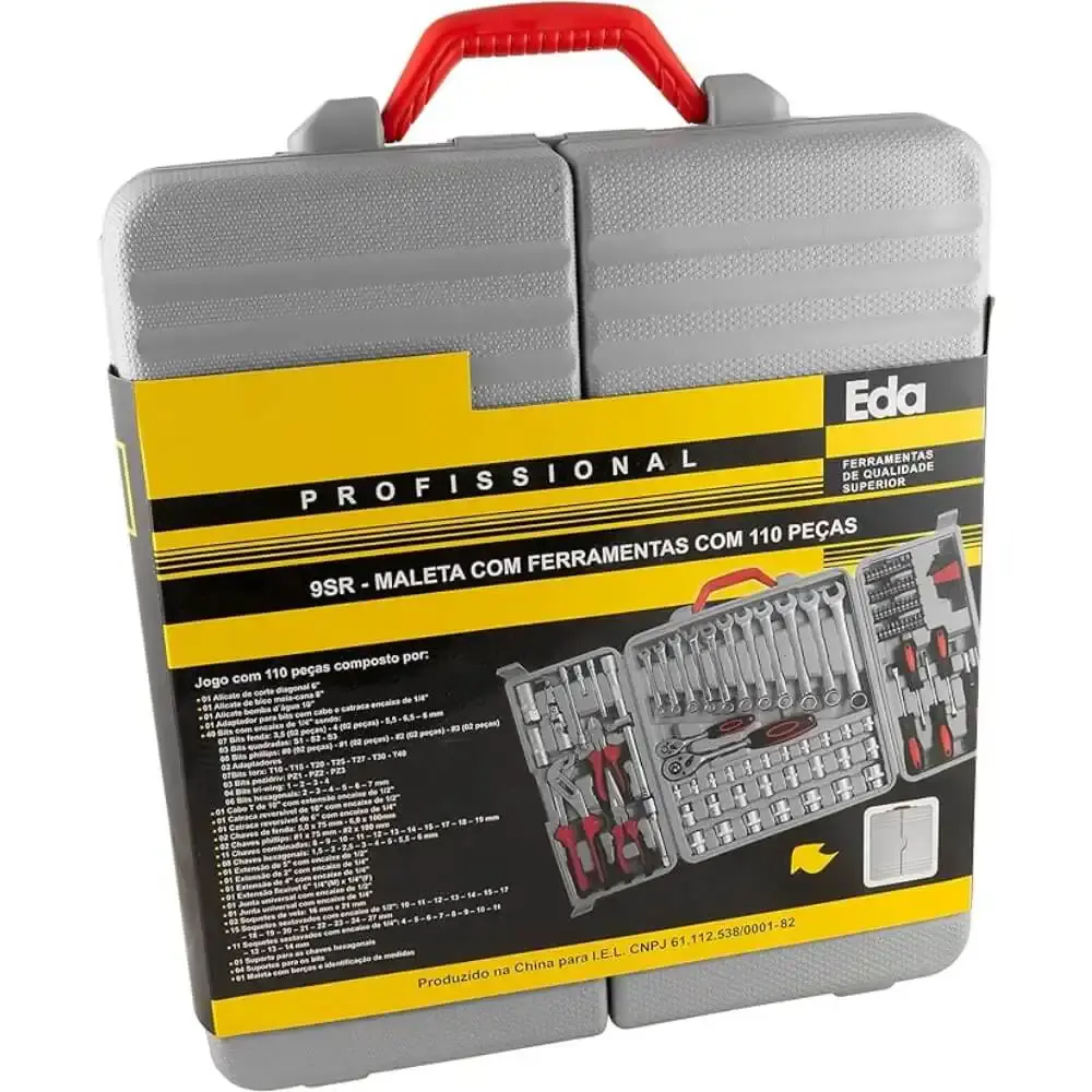 Kit de ferramentas com 110 peças e maleta 9SR Eda — fotografia 4