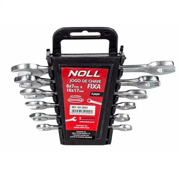 Jogo de chave fixa 6 peças 6X7MM - 16X17MM - Noll — fotografia de referência
