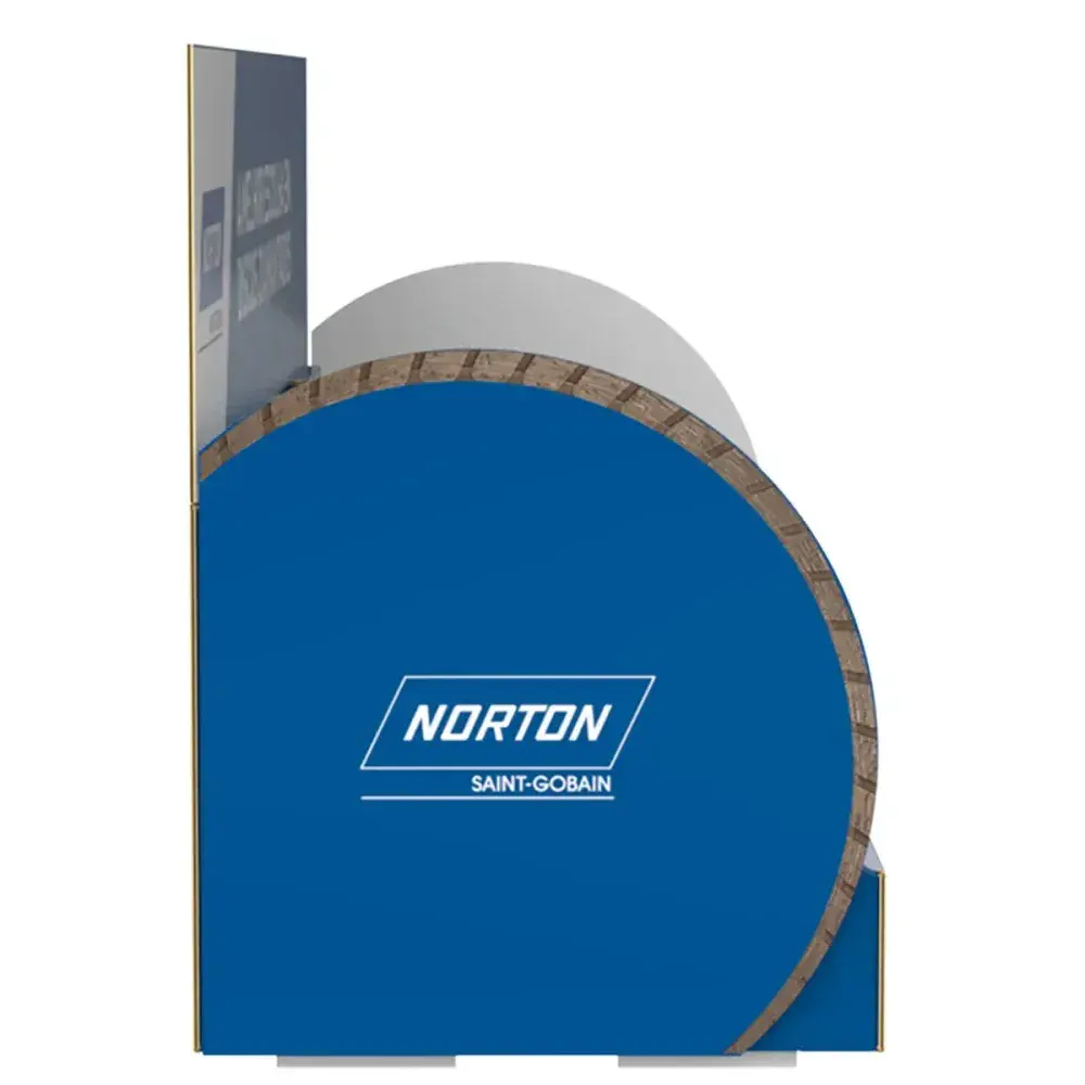 Display de balcão em papelão para discos de corte Norton — fotografia 4