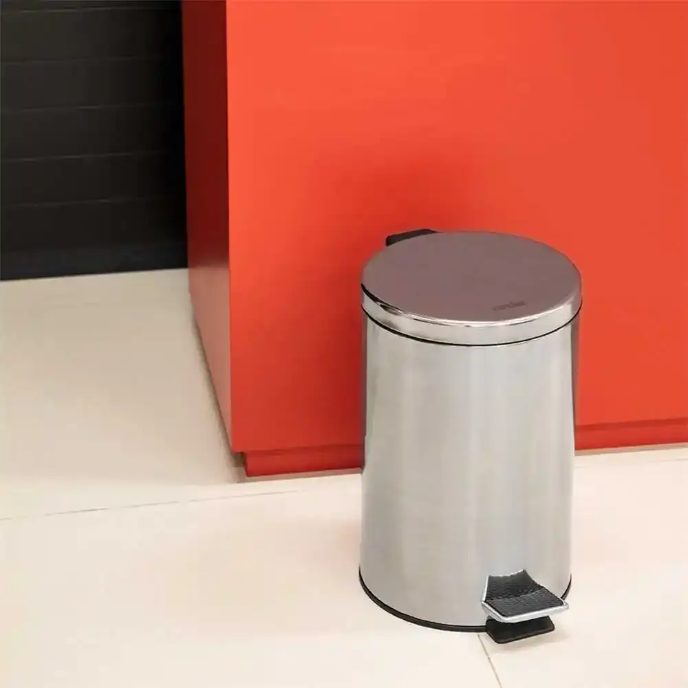 Lixeira redonda 12 litros em inox Vonder — fotografia 11