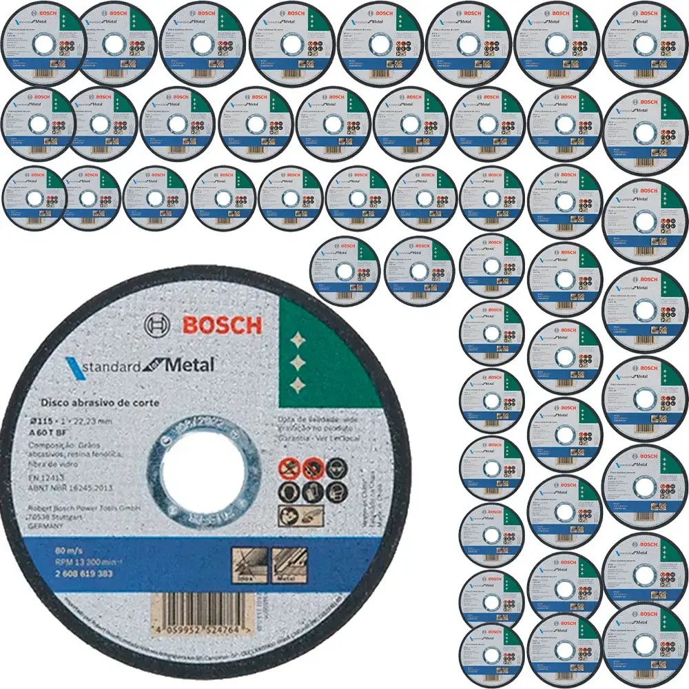 Disco de corte 115 MM x 1,0 MM standard for metal kit 50 peças Bosch