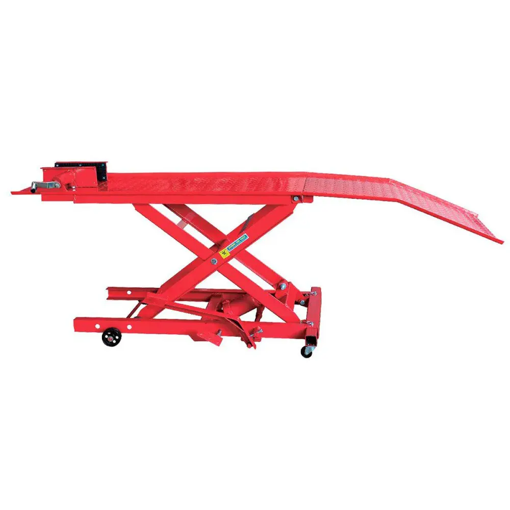 Elevador de moto pneumático 400KG vermelho Bumafer — fotografia de referência