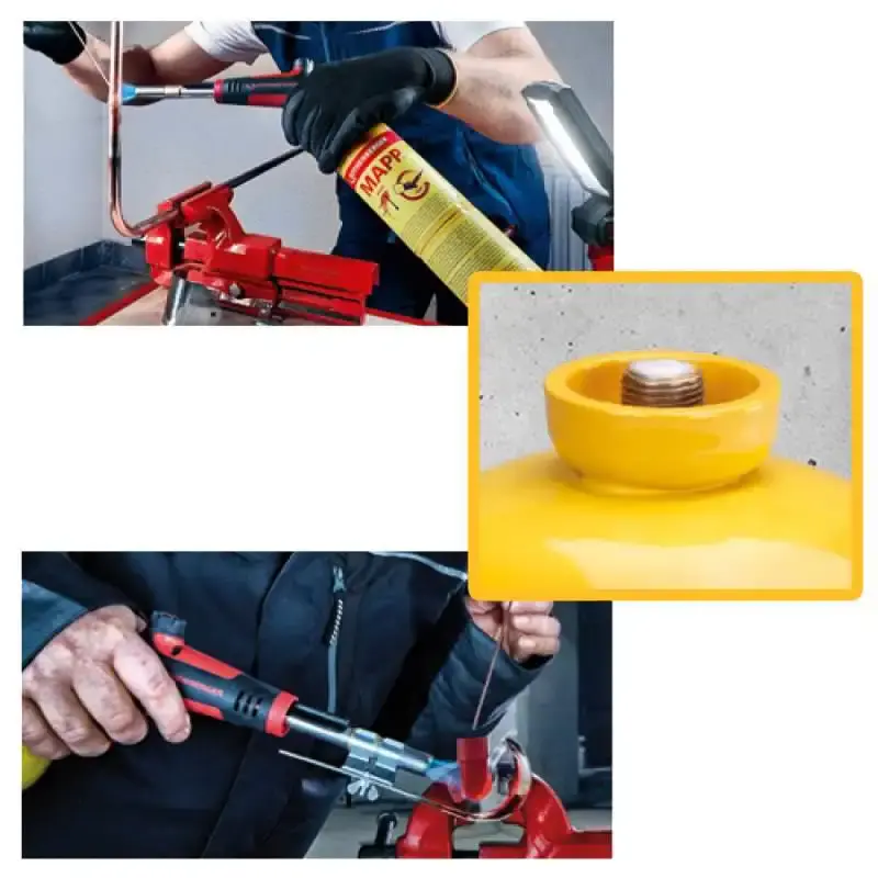Gás mapp pro 360° para maçarico portátil cilindro 400 GR R35539 Rothenberger — fotografia 4