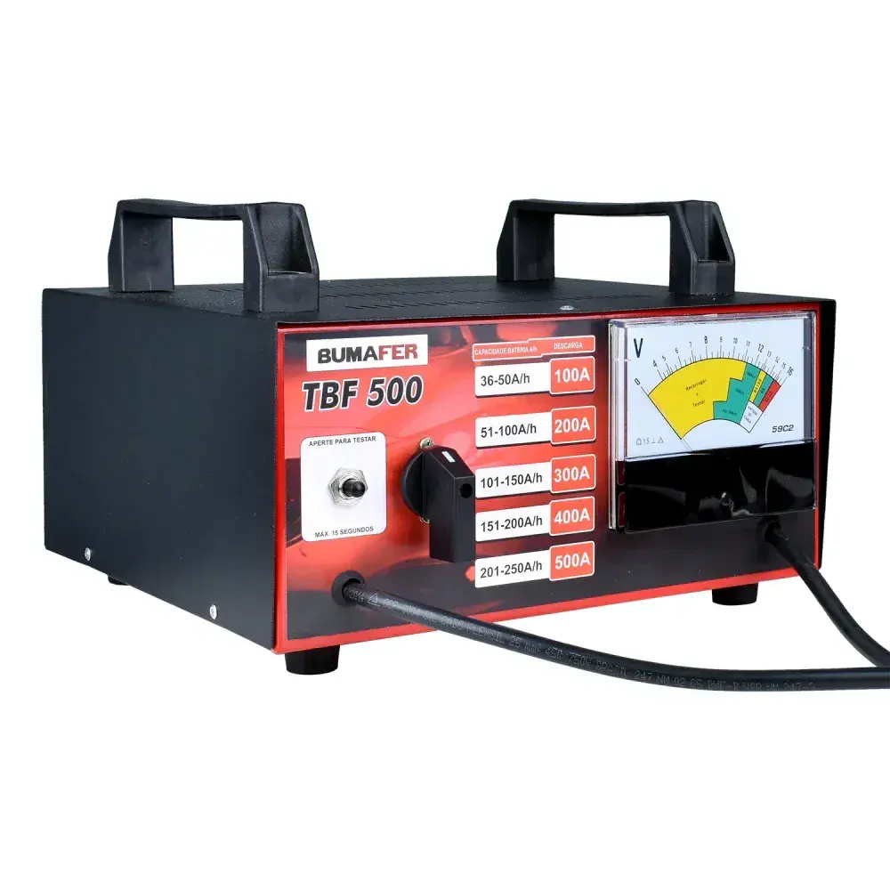 Teste de bateria modelo TBF500 250A 16V analógico Bumafer — fotografia 7