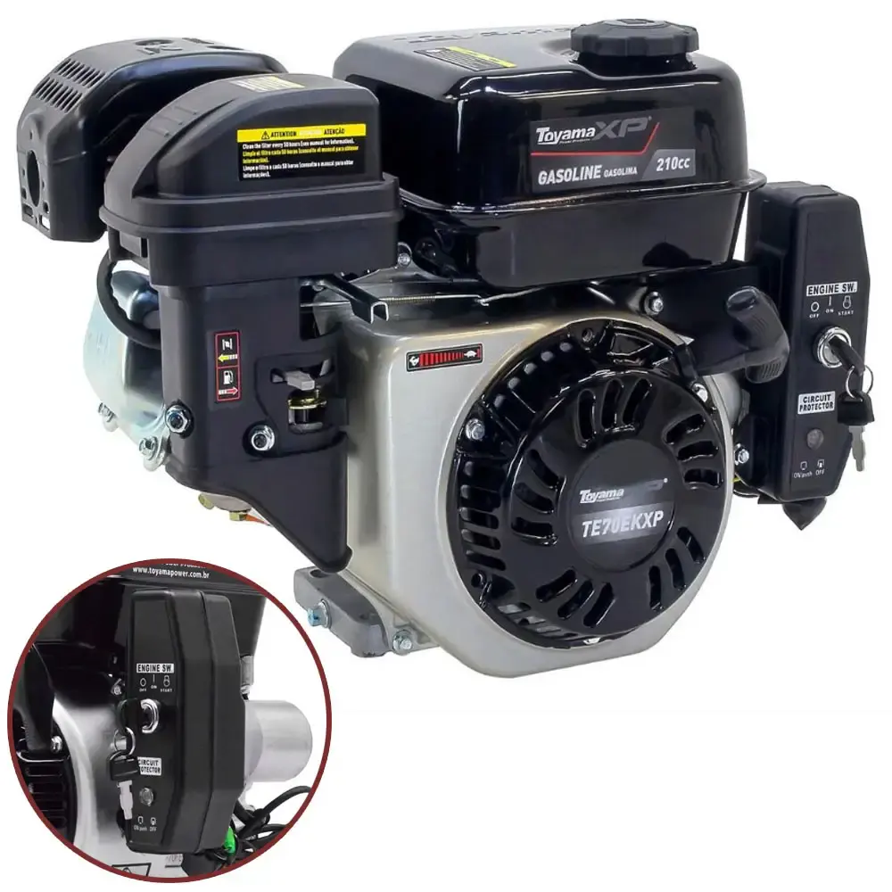 Motor gasolina 7 HP 4 tempos partida elétrica TE70EK-XP Toyama