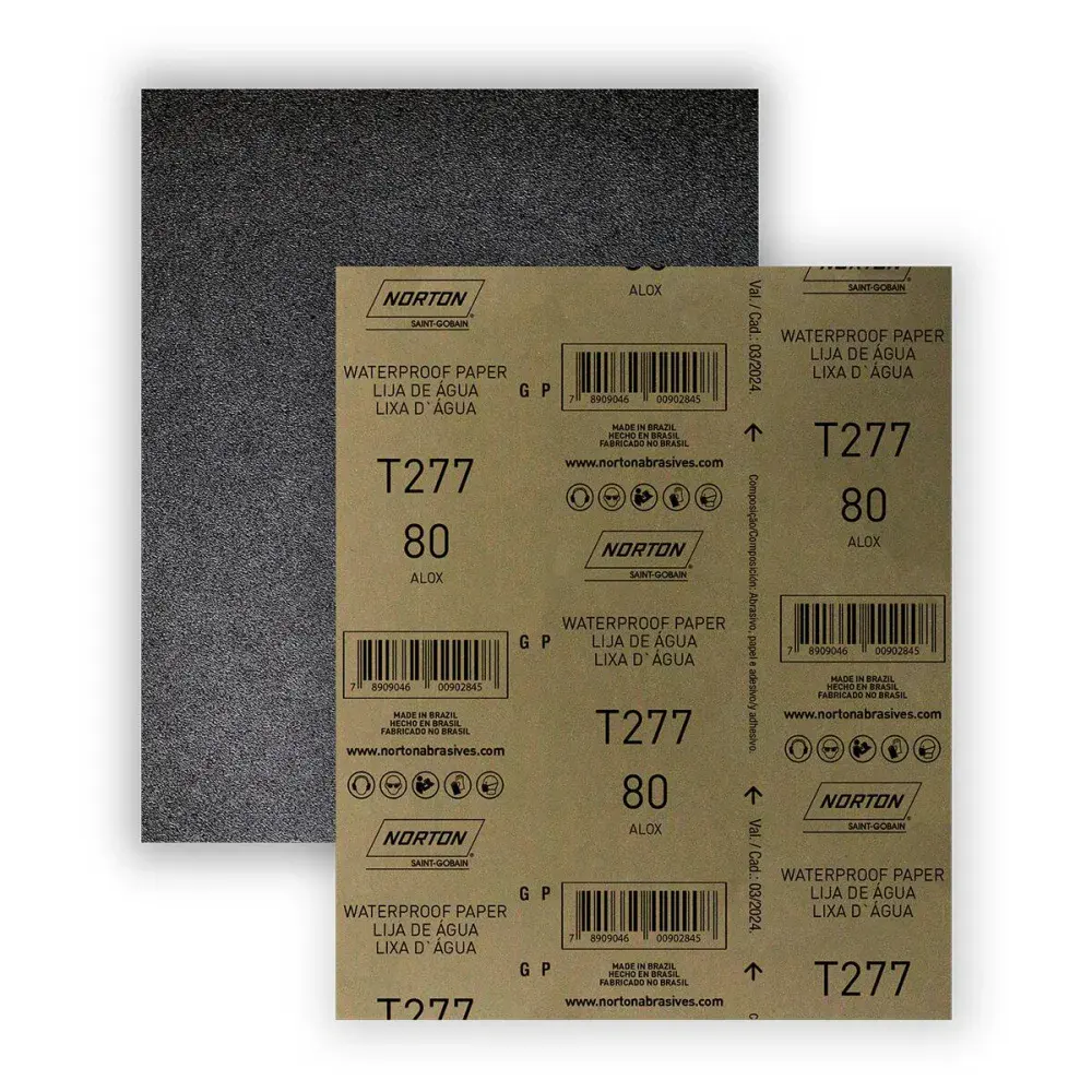 Folha de lixa de água T277 G80 230X280MM Norton — fotografia 3