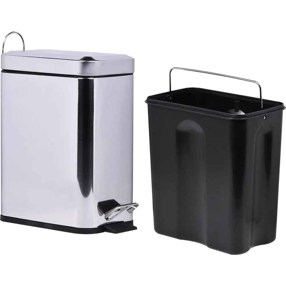 Lixeira retangular slim aço inox 5L Kala — fotografia 4