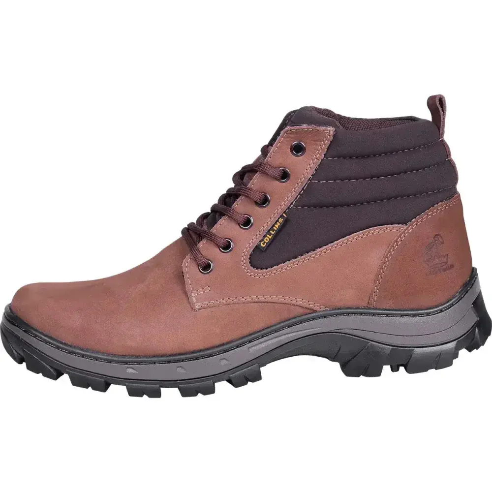 Botina picker em couro natural nobuck cravo N37 Collins — fotografia 10
