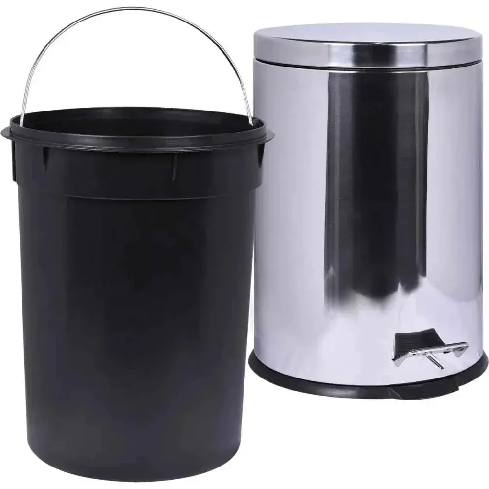 Lixeira de aço inox com pedal 5 litros Kala — fotografia 6