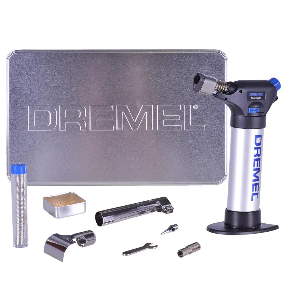 Dremel versaflame mini maçarico a gás com 7 acessórios — fotografia de referência