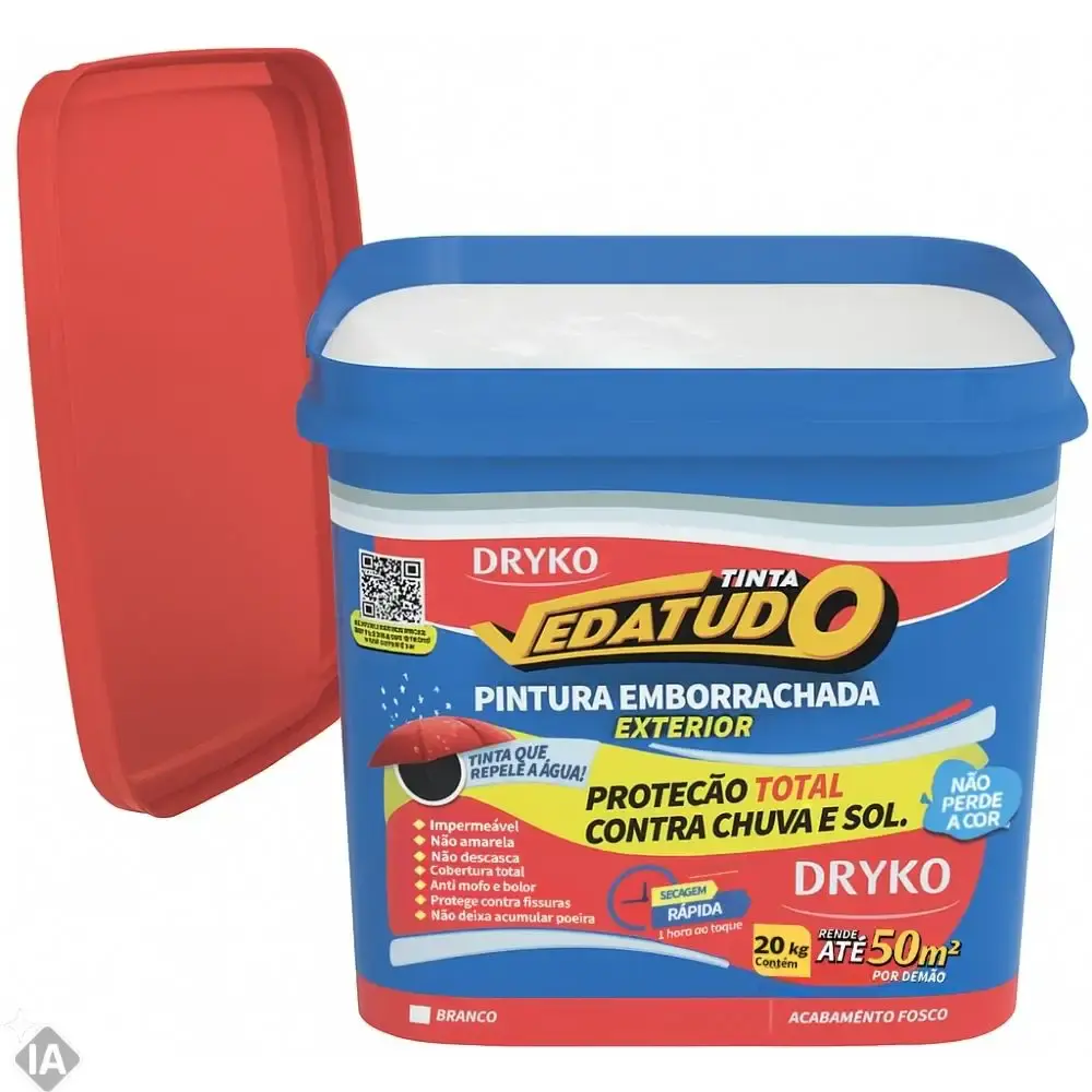 Tinta emborrachada branca 20 KG vedatudo Dryko — fotografia 4