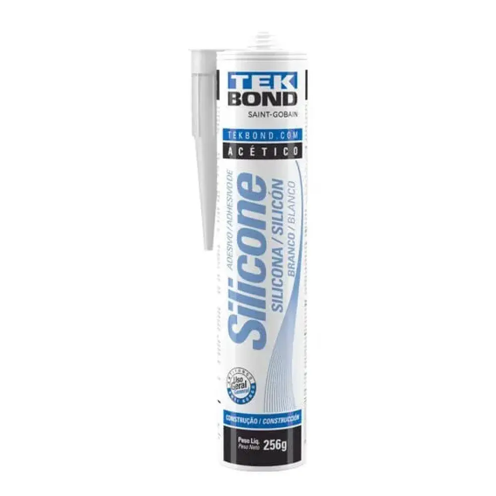 Silicone branco tubo 256G Tekbond — fotografia de referência