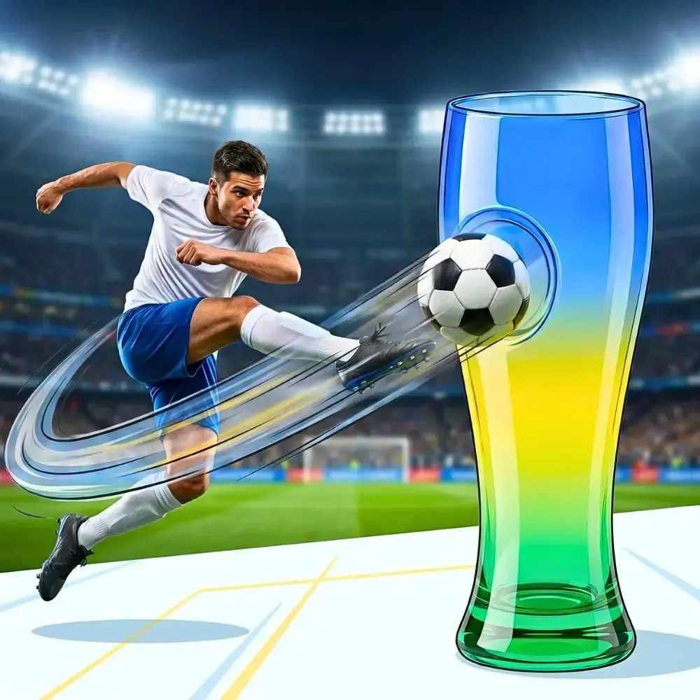 Copo de vidro modelo tulipa futebol copa do mundo casa LYS — fotografia 3