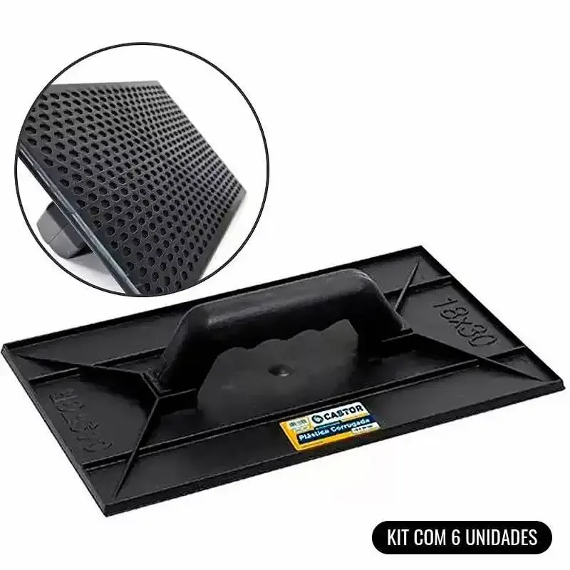 Desempenadeira de Plástico Corrugada 18 x 30 CM Com 6 Unidades 121 CASTOR — fotografia de referência