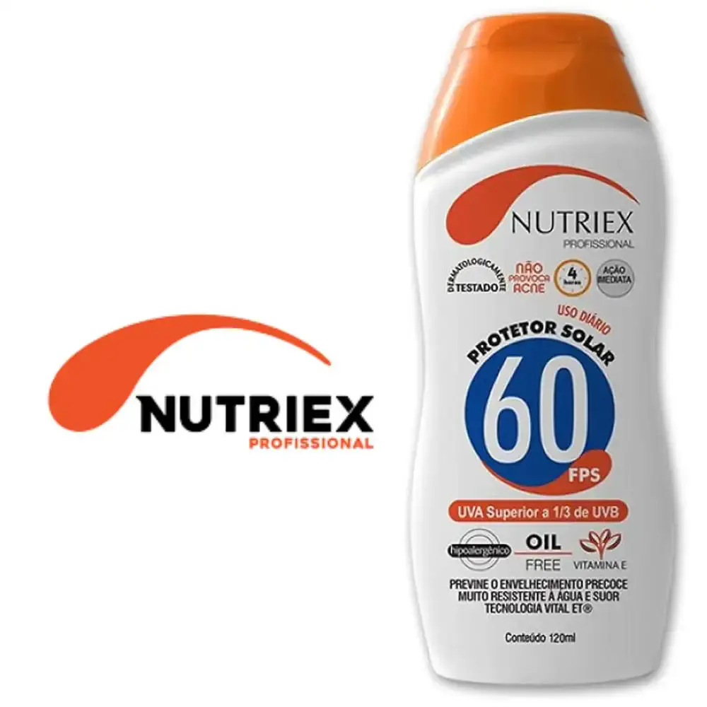 Protetor solar FPS 60 120ML bisnaga Nutriex — fotografia 4