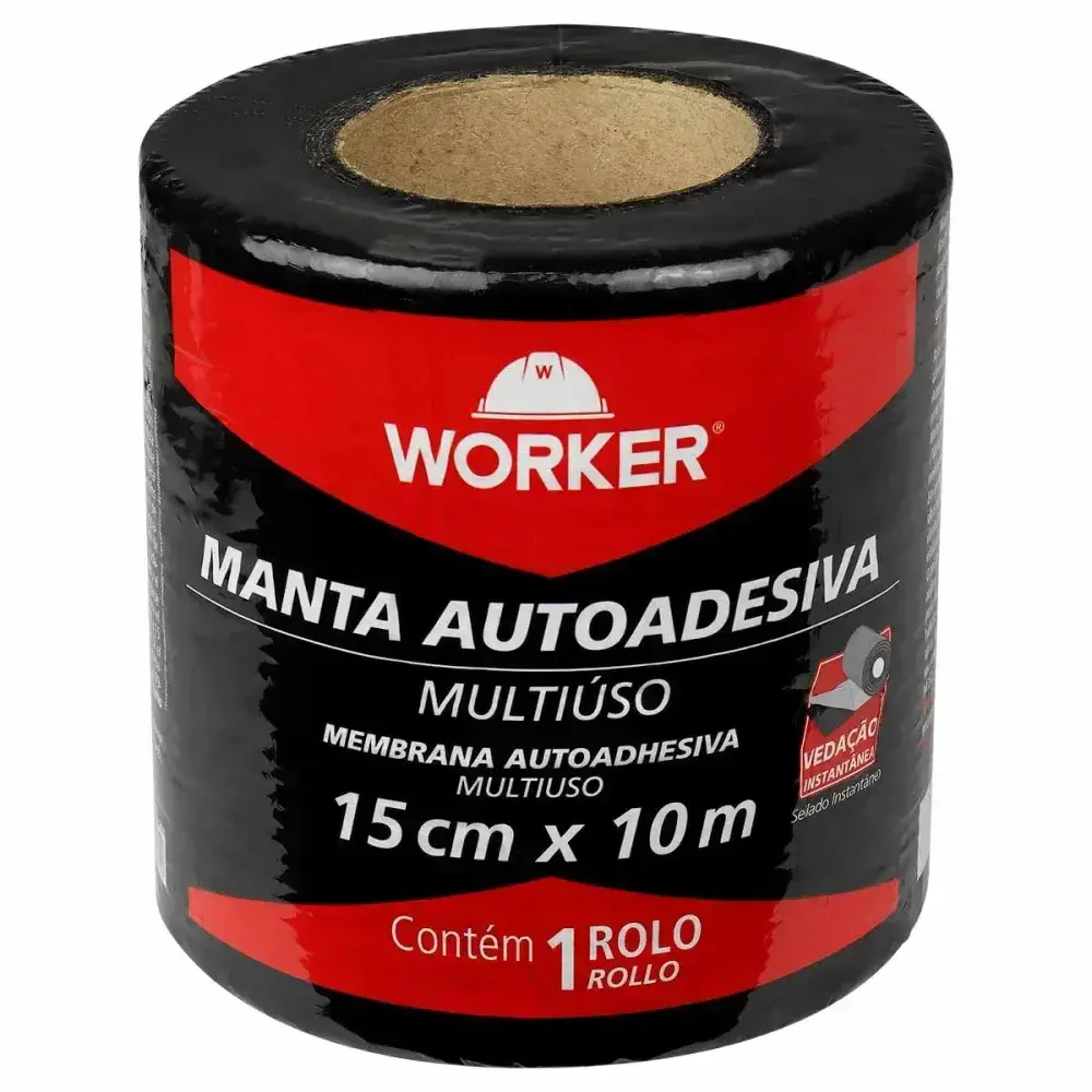 Fita manta asfáltica autoadesiva alumínio 15CM x 10M Worker — fotografia 6