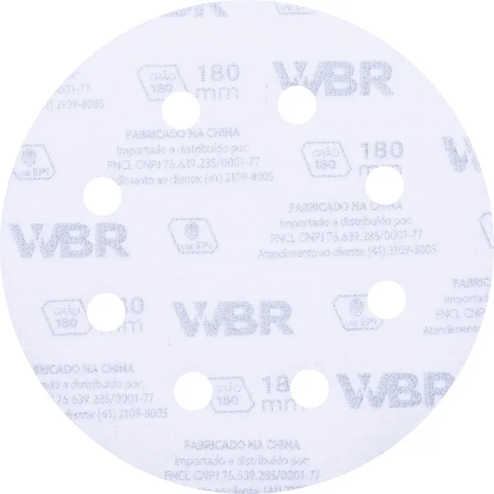 Disco de lixa 180MM grão 180 com 8 furos WBR — fotografia 4