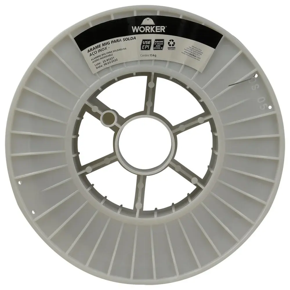 Arame de solda mig em aço inox 308L 1,2MM 15KG Worker — fotografia 5