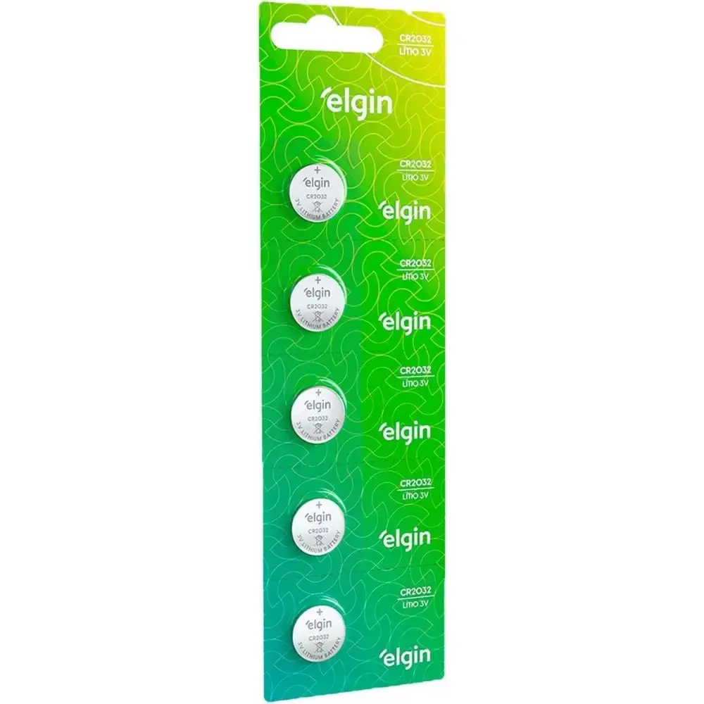 Bateria de lítio tipo moeda 3V CR2032 Elgin