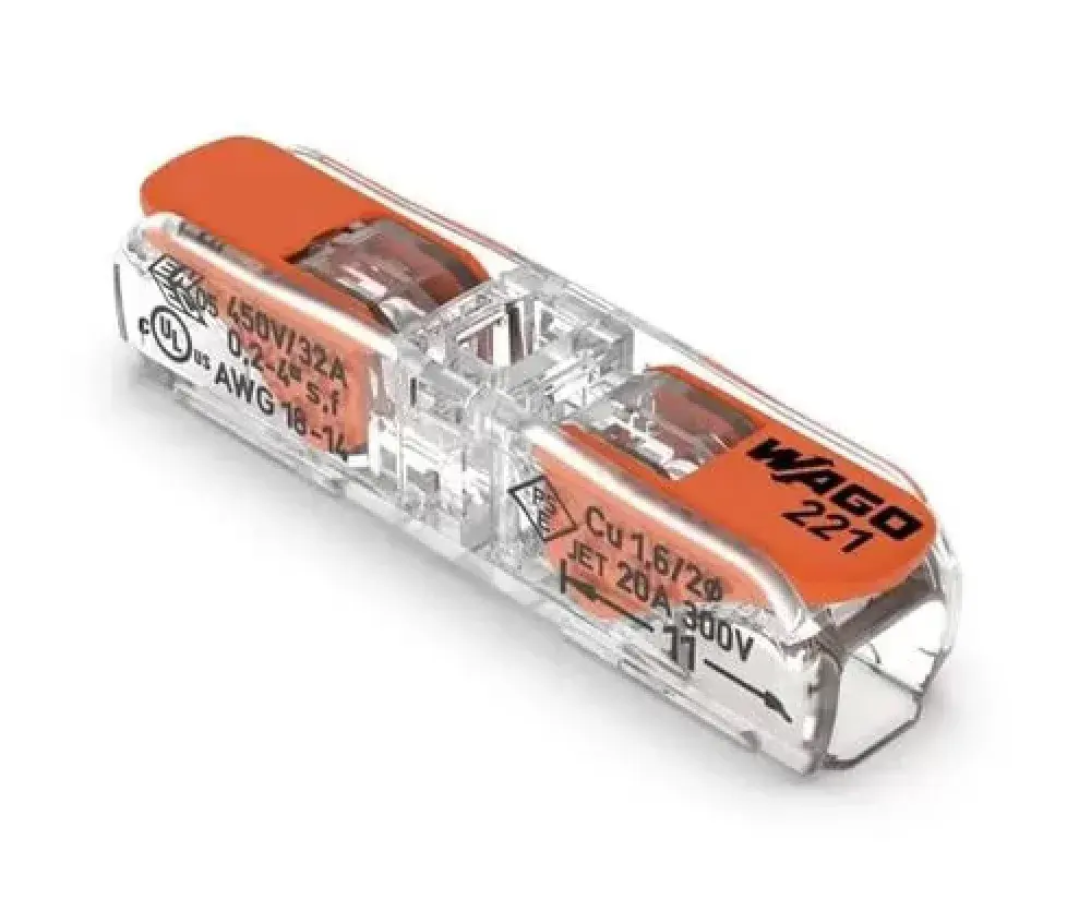 Conector emenda 221-2411 reto 4MM - 60 peç Wago