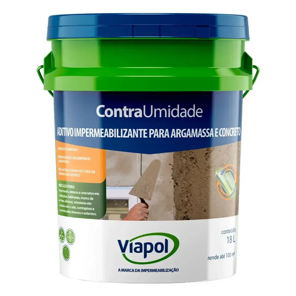 Aditivo impermeabilizante contra a umidade 18L Viapol — fotografia 2