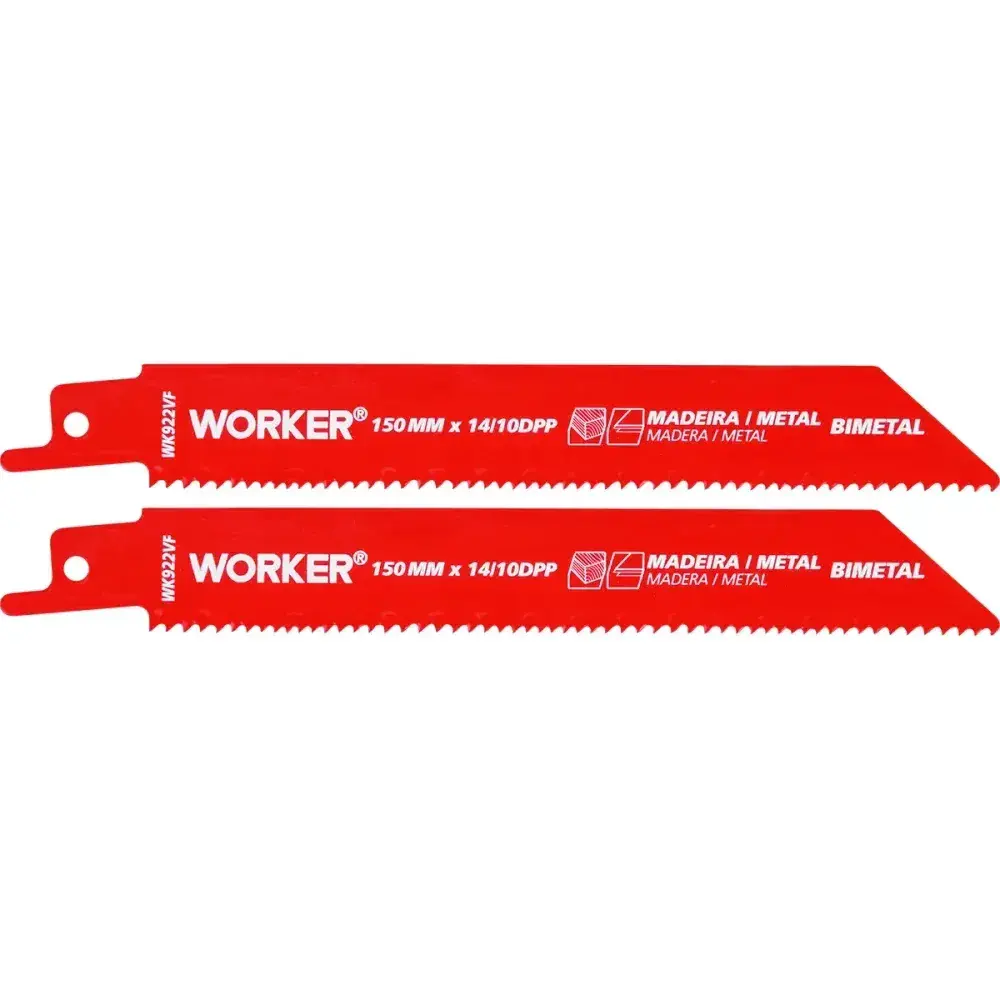Lâmina para serra sabre bimetálica 1/2” 150MM 10/14 dentes Worker — fotografia 6
