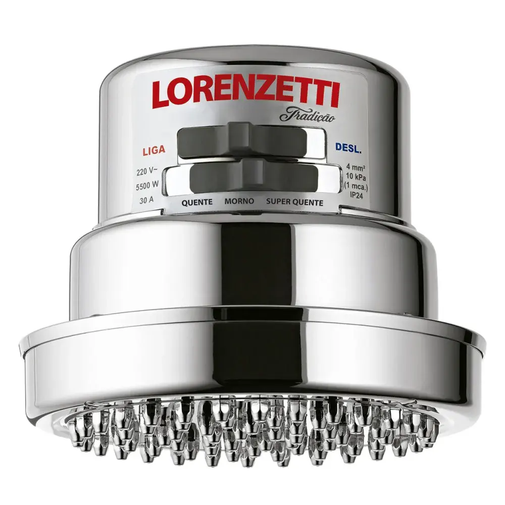 Ducha tradição cromado 4T 5500W 127V lorenzetti Lorenzetti Duchas — fotografia de referência