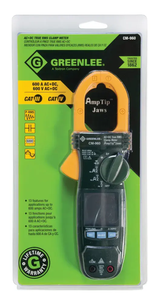 Amperímetro digital 600A ac/dc Greenlee — fotografia de referência