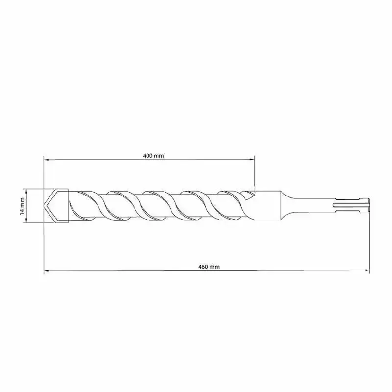 Broca SDS Plus 14 x 460 MM em Aço Especial 43148133 TRAMONTINA — fotografia 4