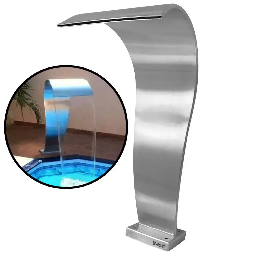 Cascata Piscina 50 x 25 CM em Aço Inox Legítimo Naja Baby EVALD — fotografia de referência