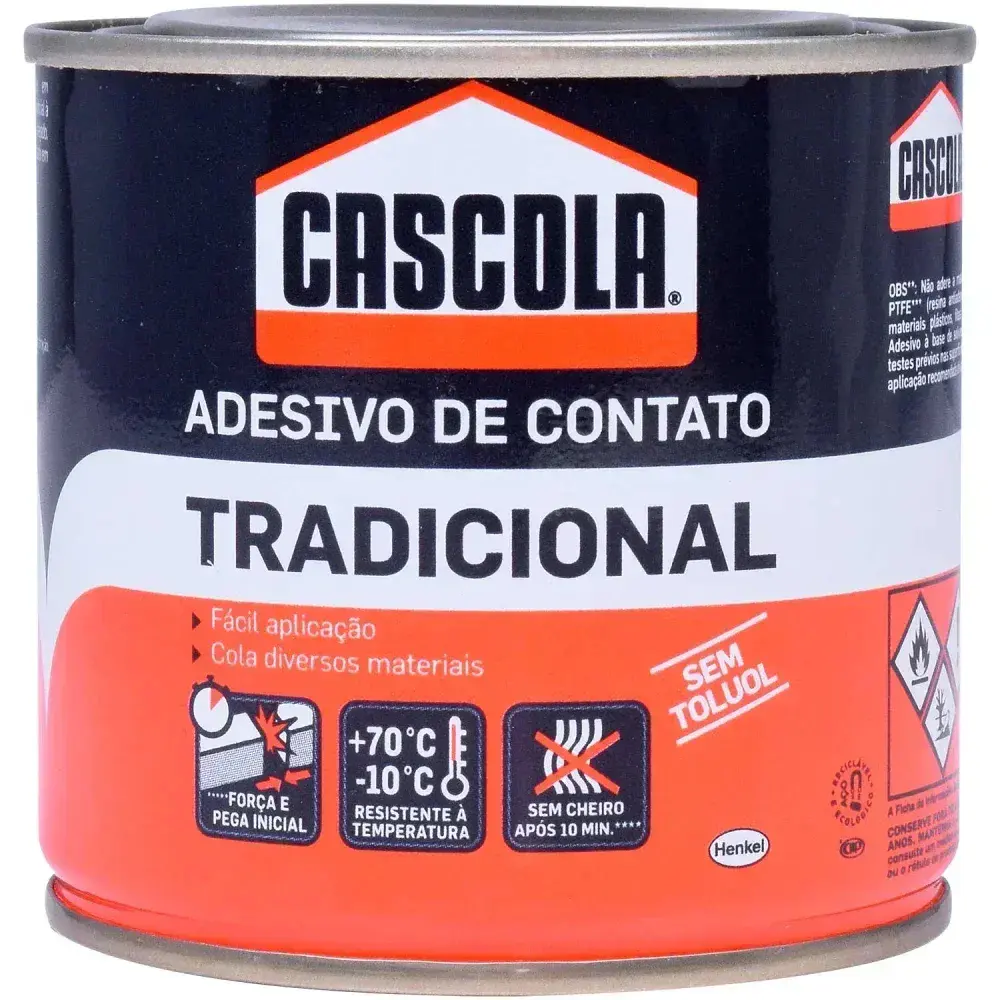 Cola de contato tradicional sem toluol 730G cascola Henkel — fotografia 6